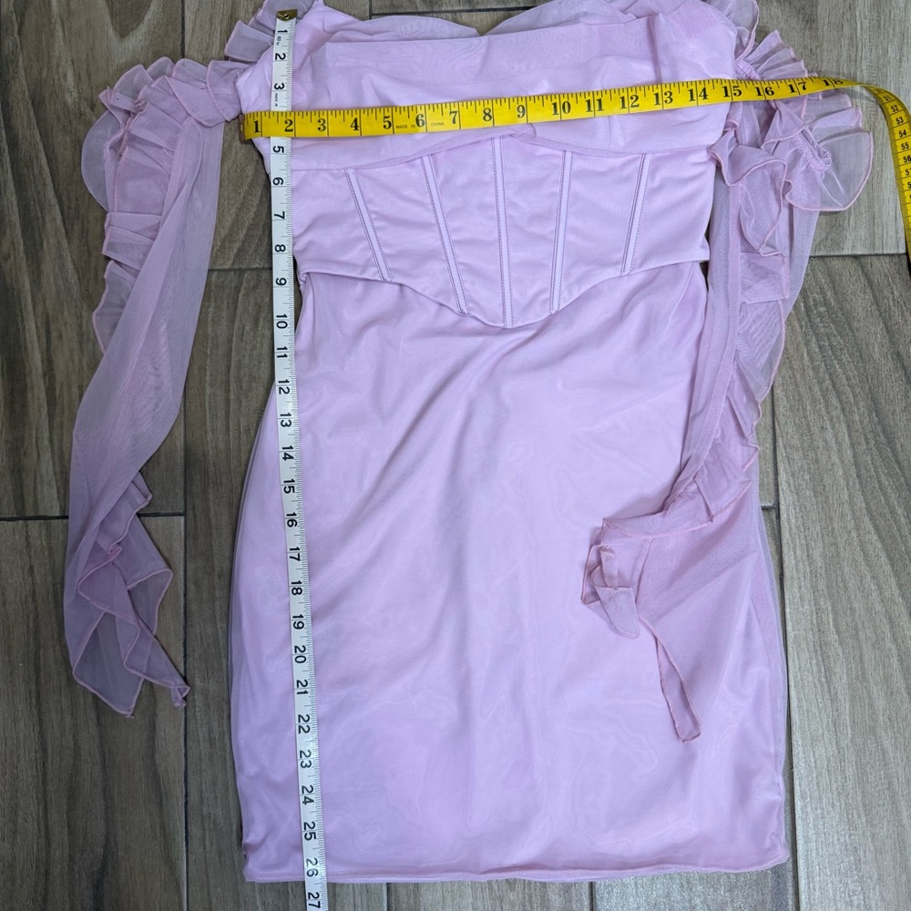 Oh Polly Ruffled Off Shoulder Dress Lilac Size: US 6 - Picture 7 of 8